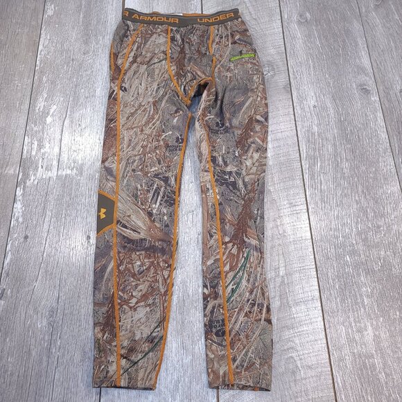 Under Armour Pants Mens Large Mossy Oak Camo Compression Scent Control Tight - Picture 1 of 6